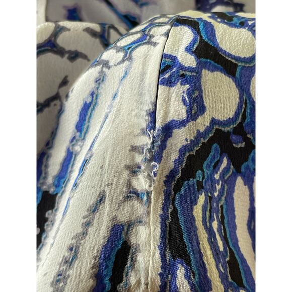 NWOT Womens Rebecca Minkoff Silk Lily Bloussant Blue Black Leopard Print Dress 2 - Picture 8 of 11